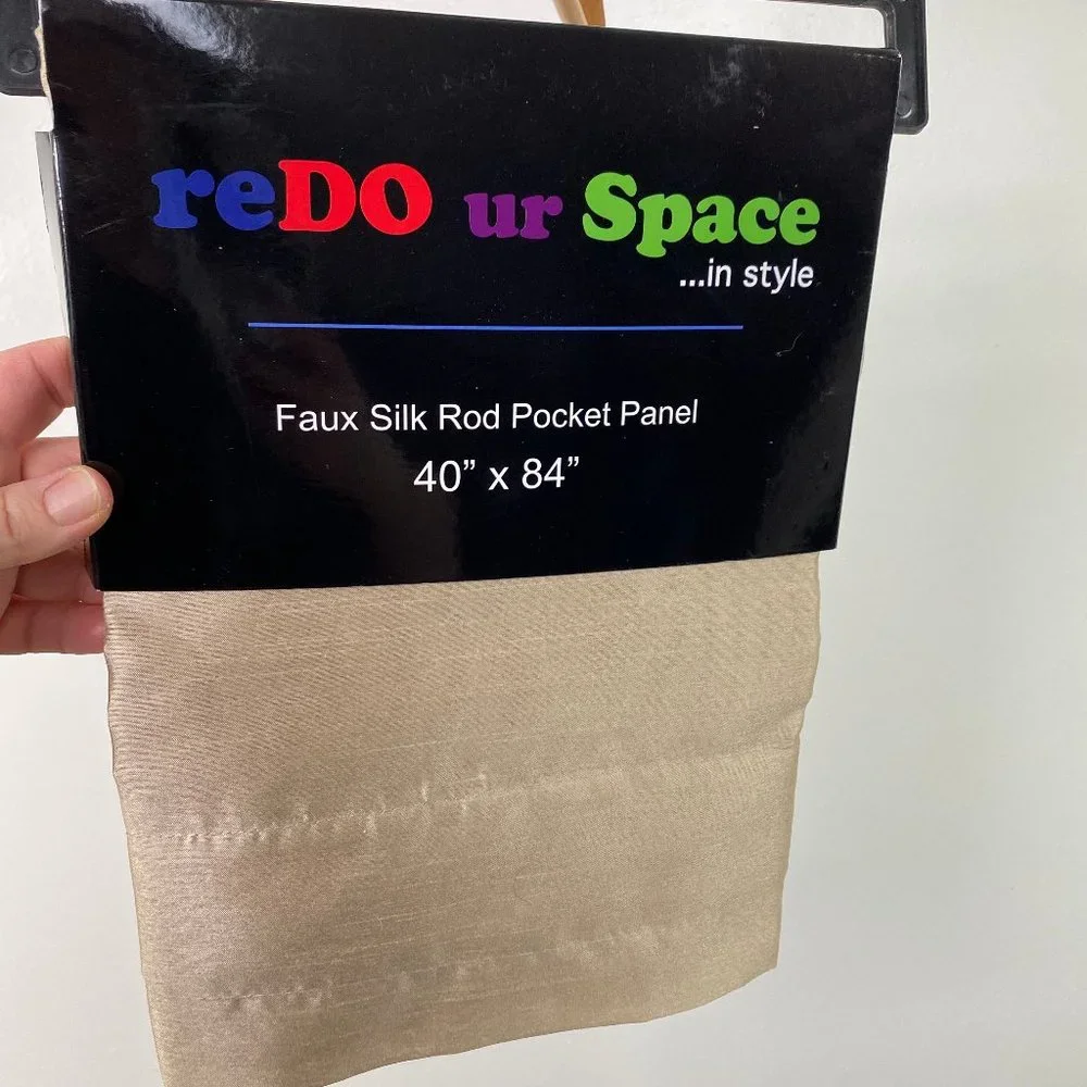 NWT Taupe Redo Urspace in Style Curtain Panel Faux Silk - one panel
